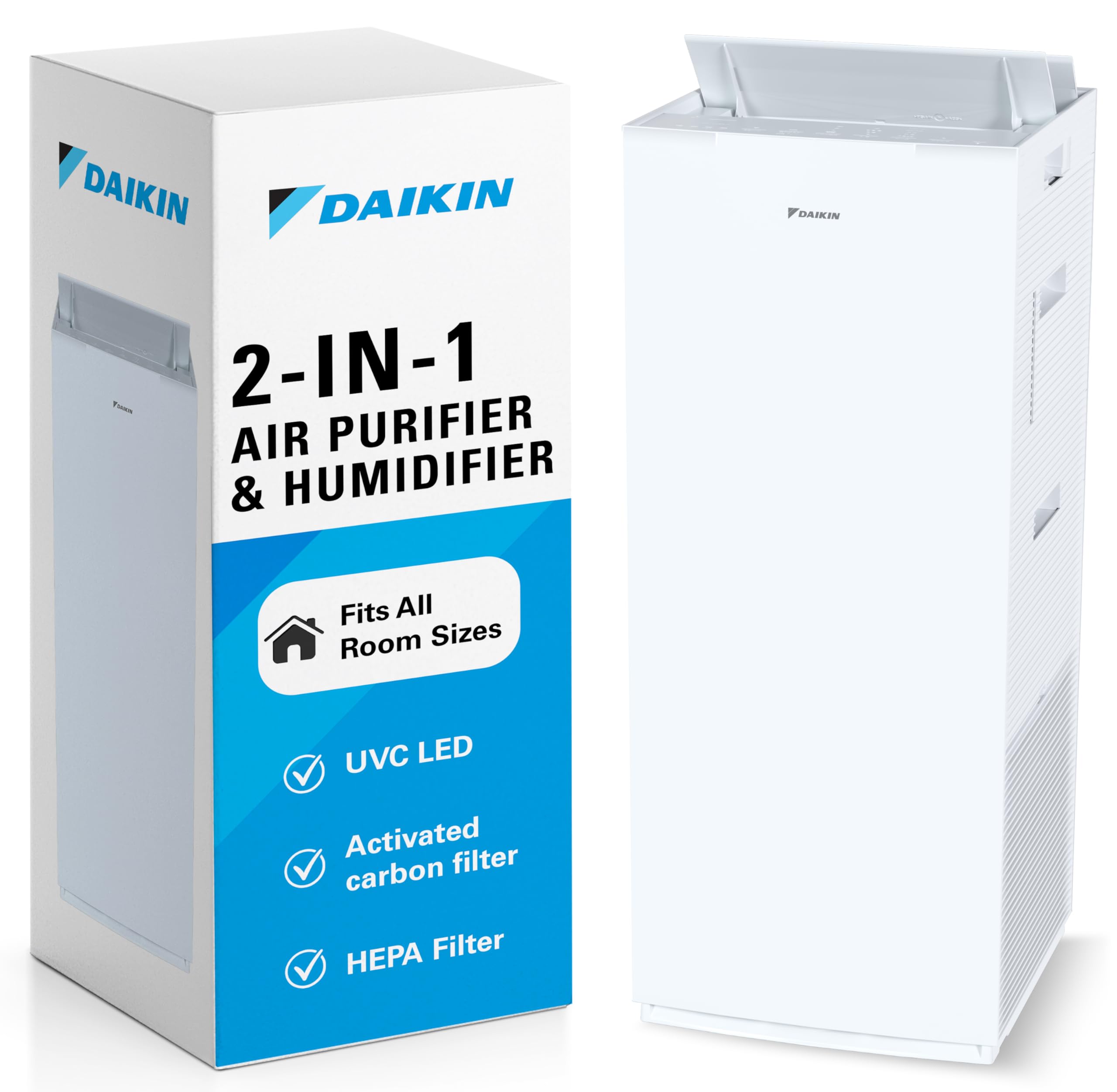 MCKB70YSAU Room Air Purifier for Home, HEPA, Activated Carbon, Pre-Filter and UVC LED Light, Zero Ozone Product, CARB Certified, 12.5 x 12.5 x 30 in