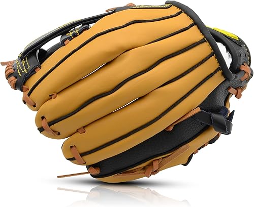 Miniatura 3 de Guante de béisbol de piel de vaca para adultos jóvenes, guante de softbol de 11.5 a 12.5 pulgadas, guante de béisbol para mano izquierda, tiro para