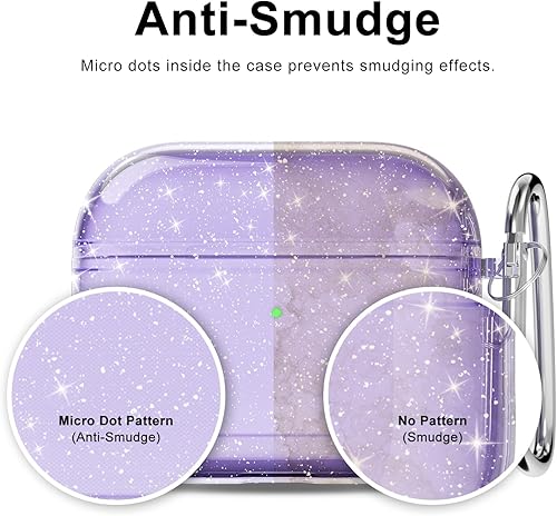 Miniatura 2 de Funda para Airpods Pro de 3 generación con purpurina transparente (2021), bonita funda para Airpods 3, funda de TPU suave para mujeres y niñas,