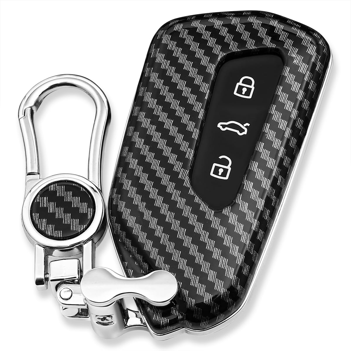 Key Fob Case Cover Compatible For VW Golf 8 MK8 ID3 Accessories Car Key Shell Chain Ring Protector