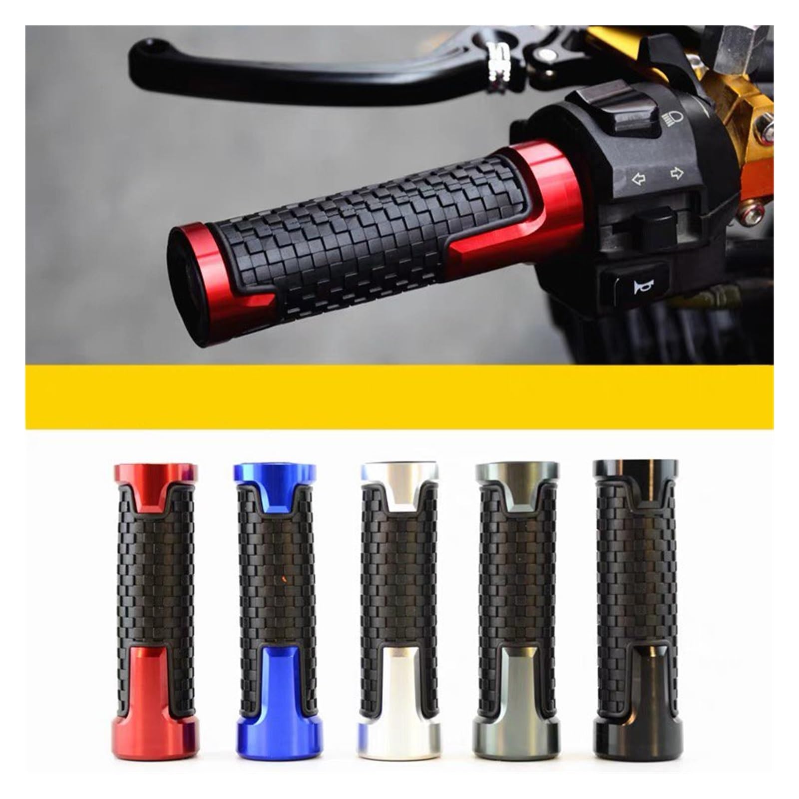 Poignées Motos pour HON&DA NC700X NC700 X NC700 pour NC 700 X 2012-2020 2013 2014 CNC Poignées De Guidon De Moto Extrémités Poignée De Guidon 7/8 ''22mm Poignées Professionnelles (Couleur : 4)
