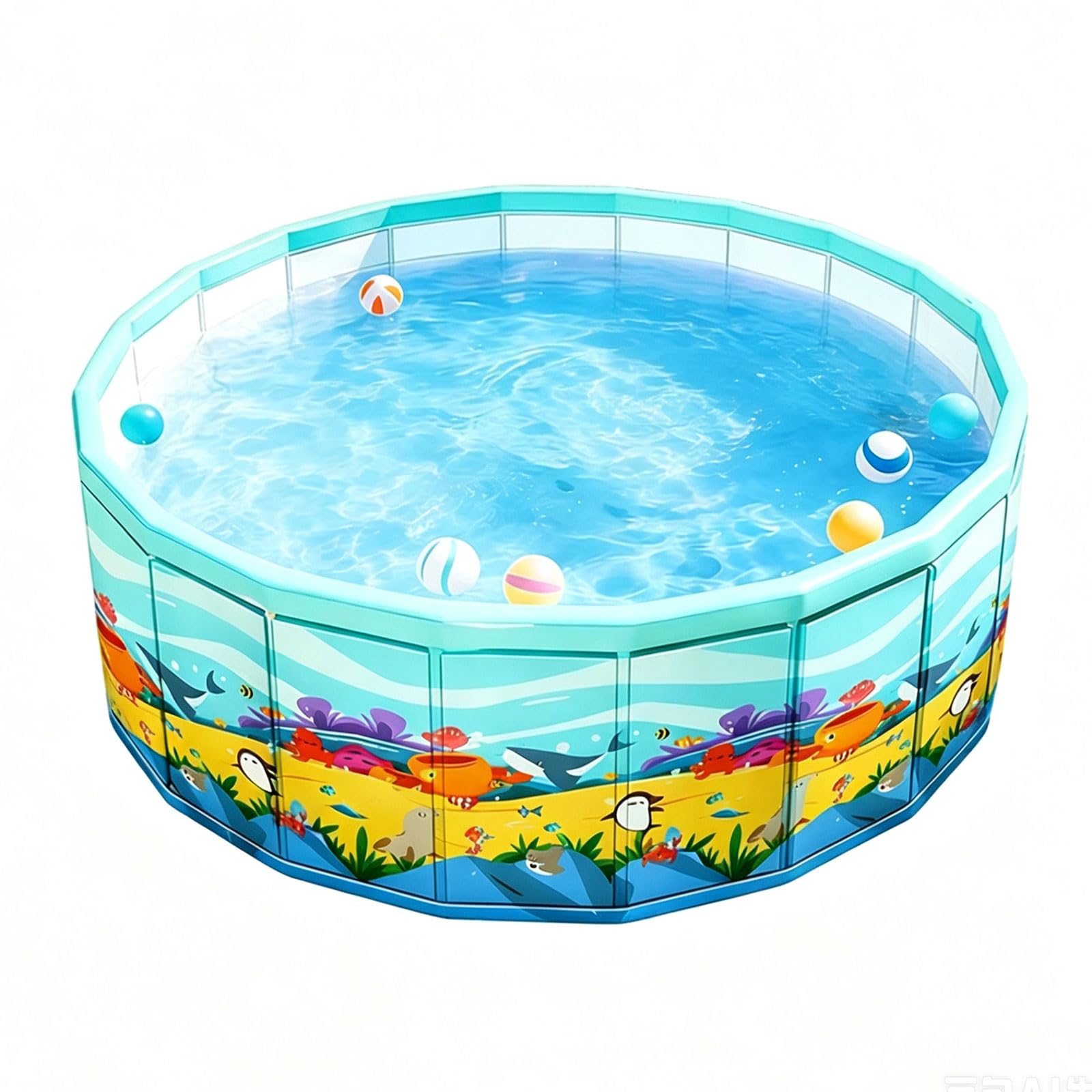 Piscina Pieghevole Rotonda 160*45cm Grande Piscina Pieghevole Non Gonfiabile Per adulti famiglia cane Vasca Portatile Interattiva in PVC con Scarico Per Gioco Estivo In Cortile Terrazza O Giardino