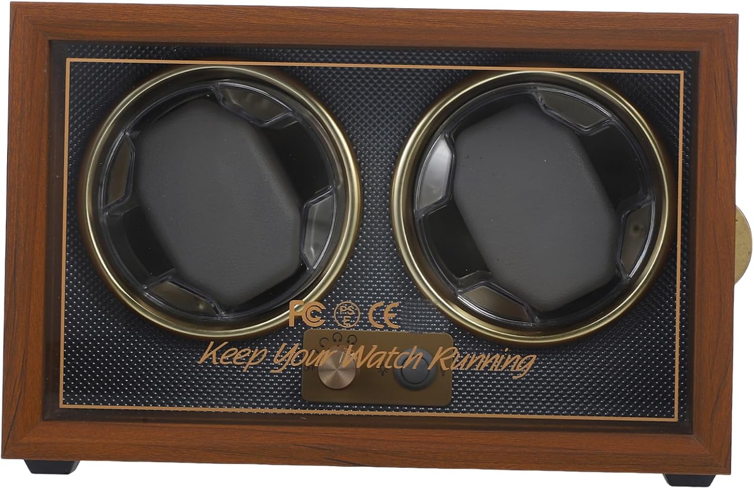 Wood Watch Winder Box Double Automatic Mechanical Watch Rotator Case with Adjustable 5 Modes Quiet Motor Random Color