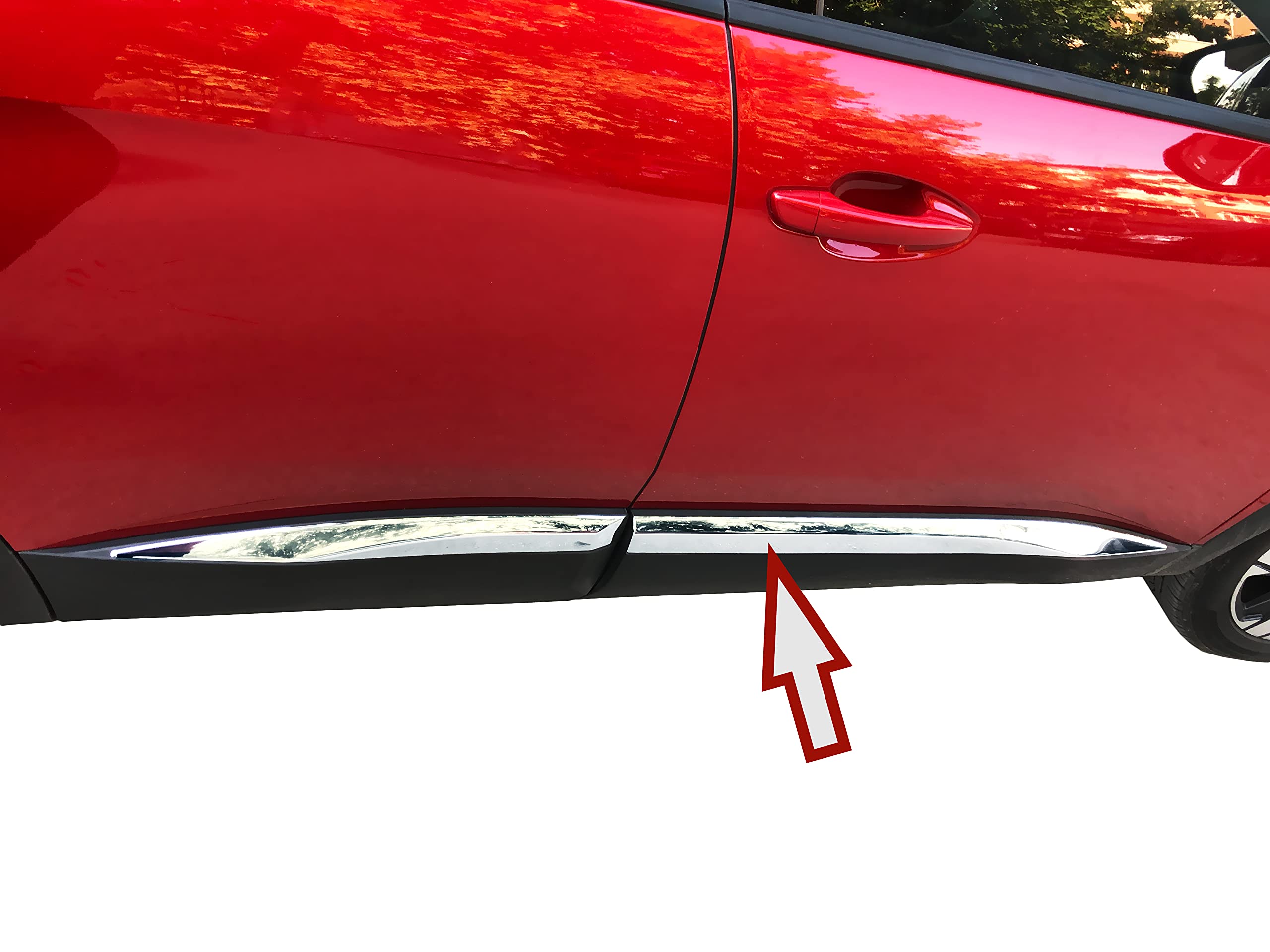 Recambo Chromowane listwy drzwiowe ze stali nierdzewnej pasuj?ce do Peugeot 3008 II | od 2016 | 4-cz??ciowy zestaw listew ozdobnych