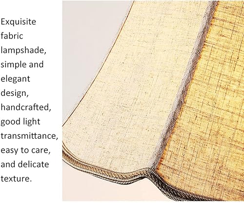 Miniatura 5 de TAMYUSE Lámpara de mesa de cerámica creativa para dormitorio, lámpara de escritorio con pantalla de tela, lámpara de noche de jarrón pintada a mano