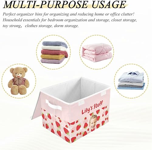 Miniatura 7 de Sinestour Contenedores de almacenamiento personalizados con tapa, cesta de almacenamiento personalizada, cesta de almacenamiento, canasta