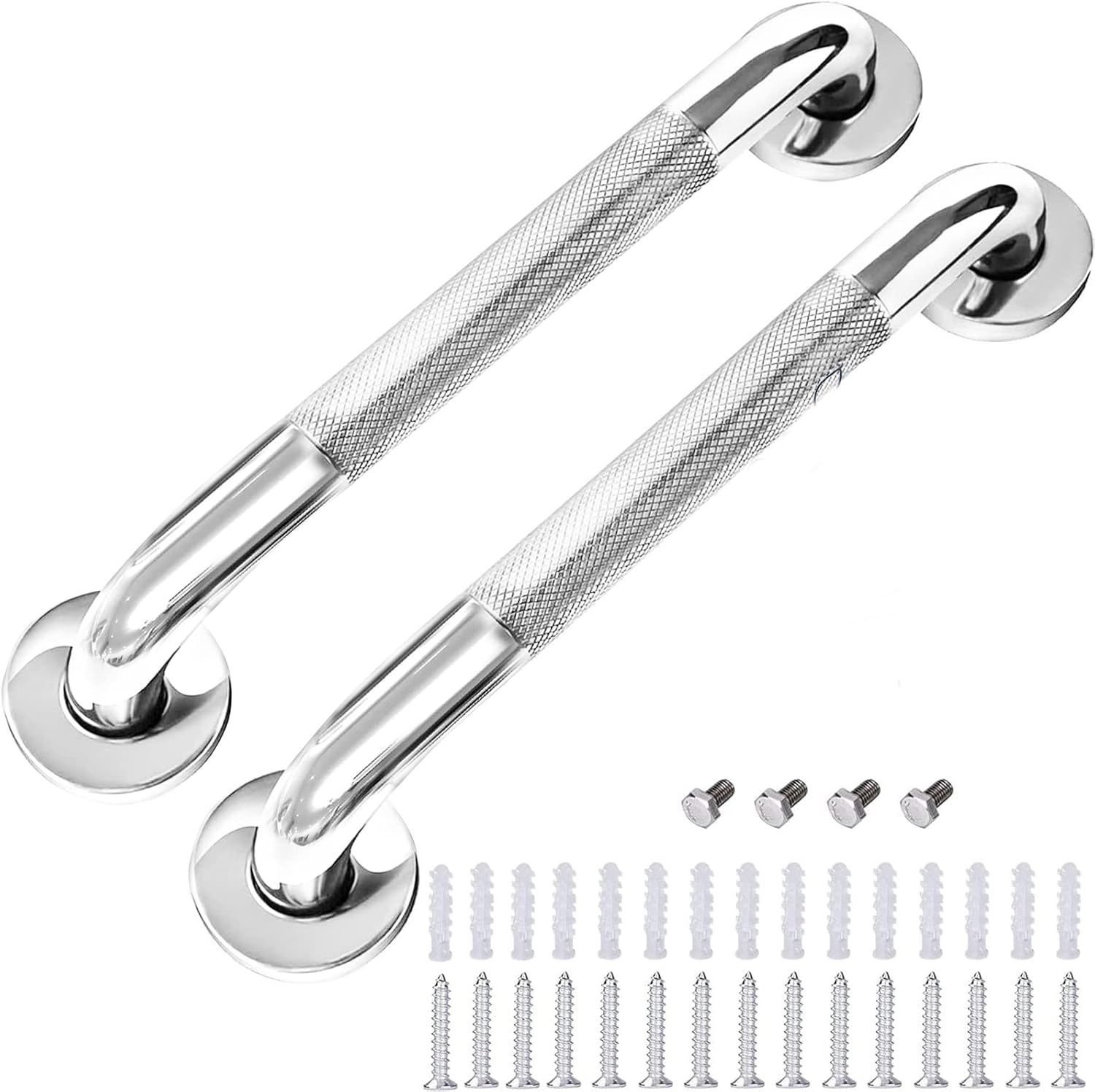 Grab Bars for Bathroom 2 Pack 12 Inch Grab Bars for Bathtubs and Showers Anti Slip