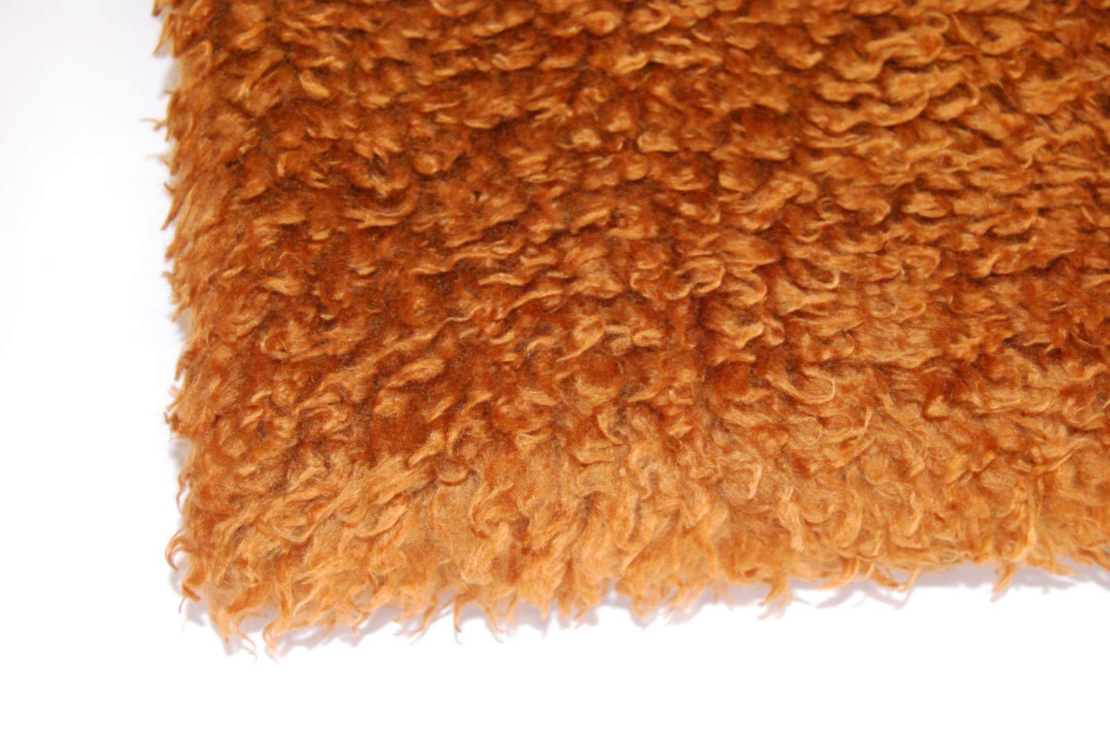 celloexpress Chestnut Curly Fur - 15mm Pile Teddy Bear & Soft Toy Making Faux Animal Fabric (Sample Size)