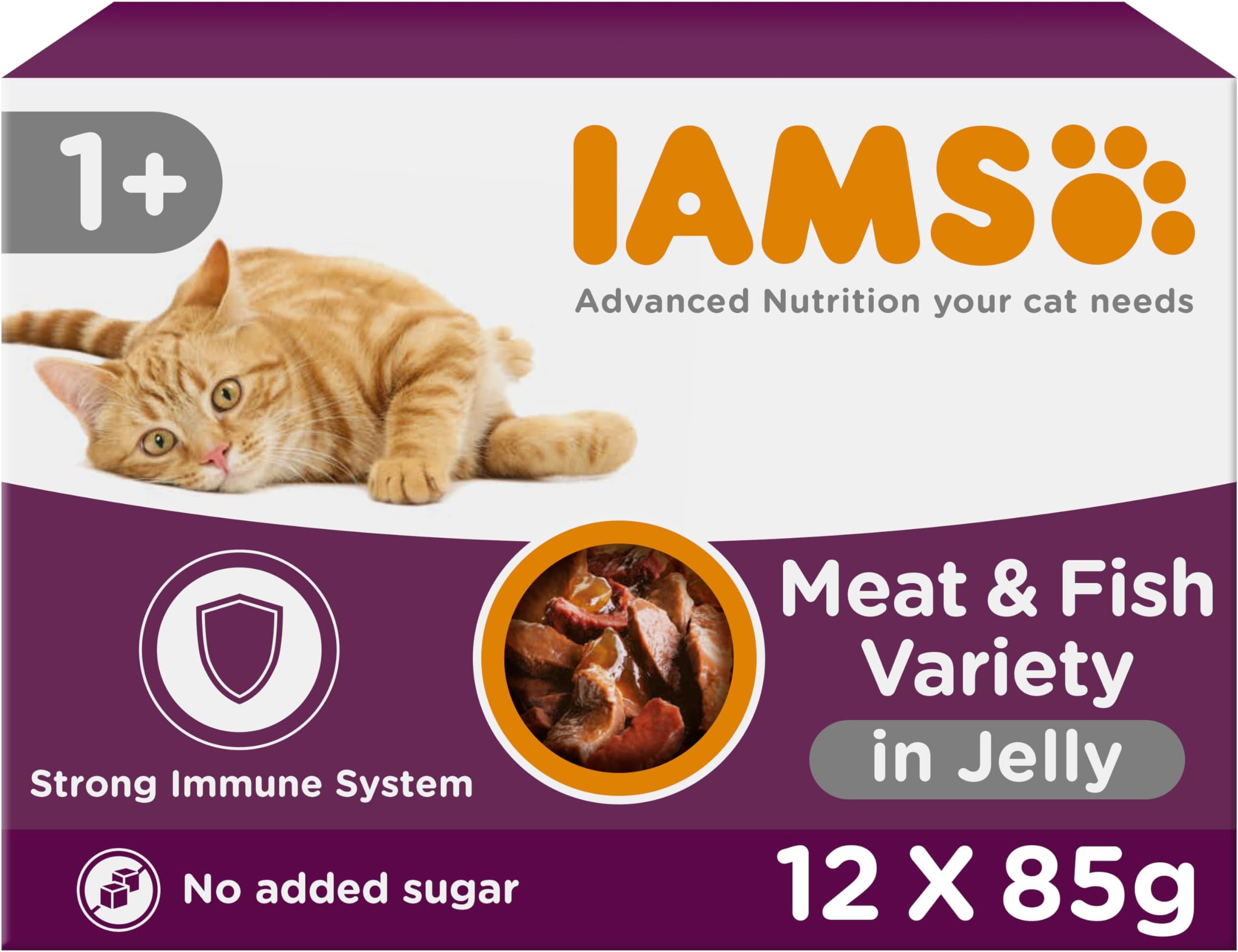 IAMS Adult Wet Cat Food Land & Sea in Jelly 12 x 85g