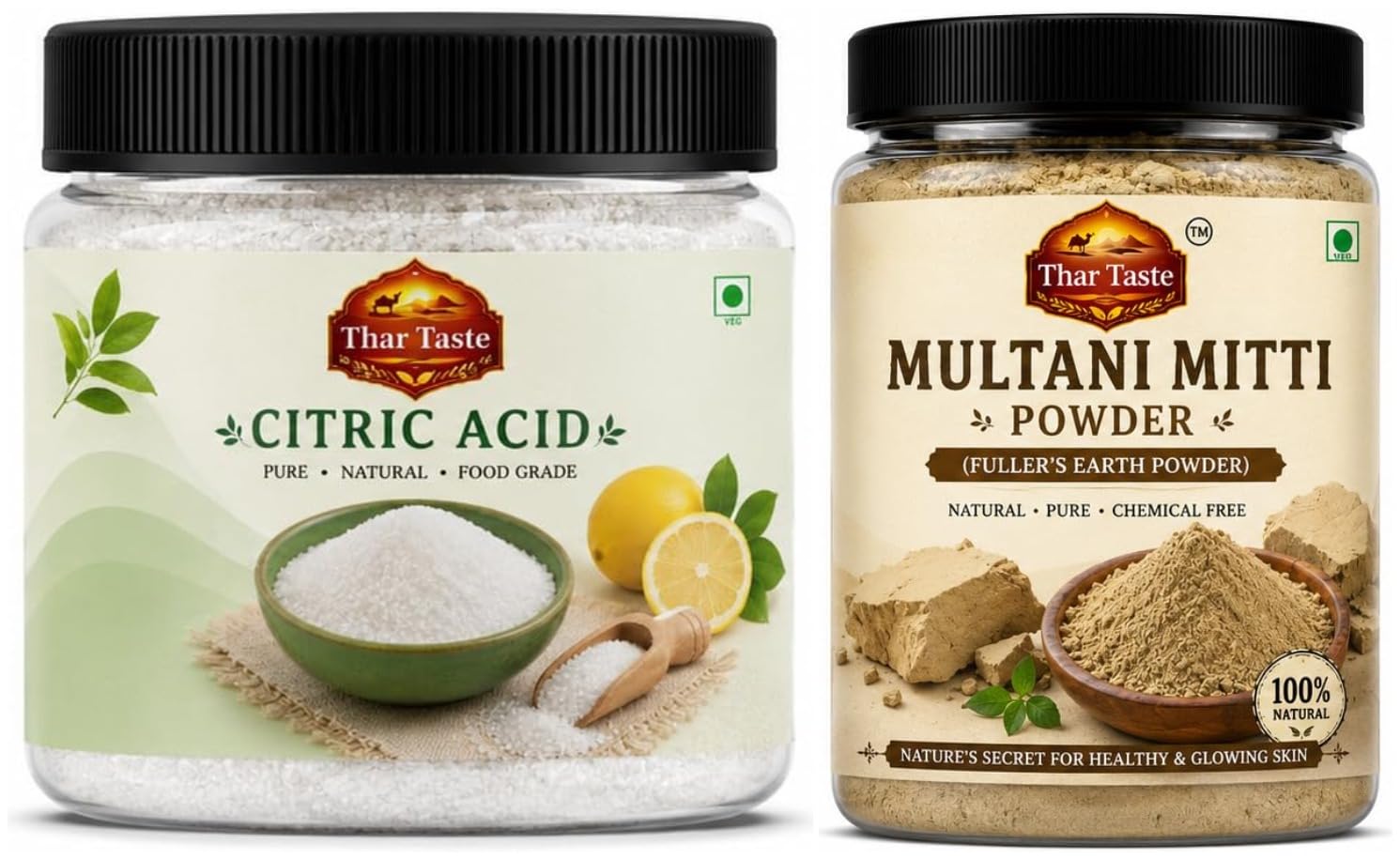 Thar Taste Citric Acid 100g + Mulani Mitti Powder 100g | Combo of 2-image-46