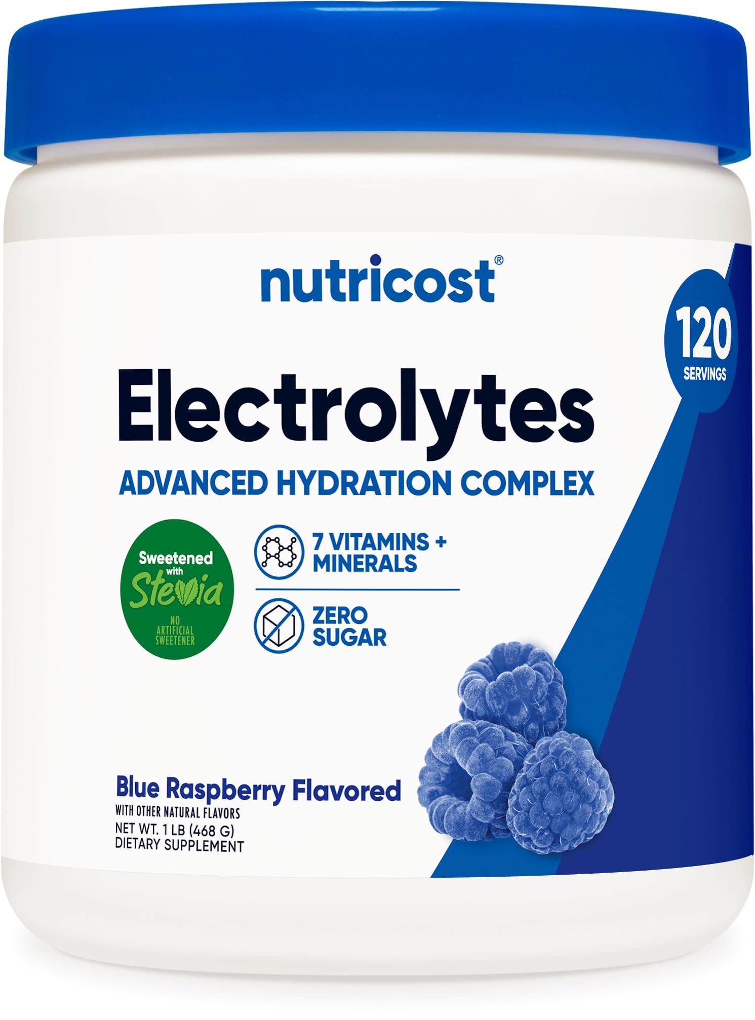 Nutricost Electrolytes Complex Powder (Blue Raspberry) 120 Servings Blue Raspberry 1.03 Pound (Pack of 1)