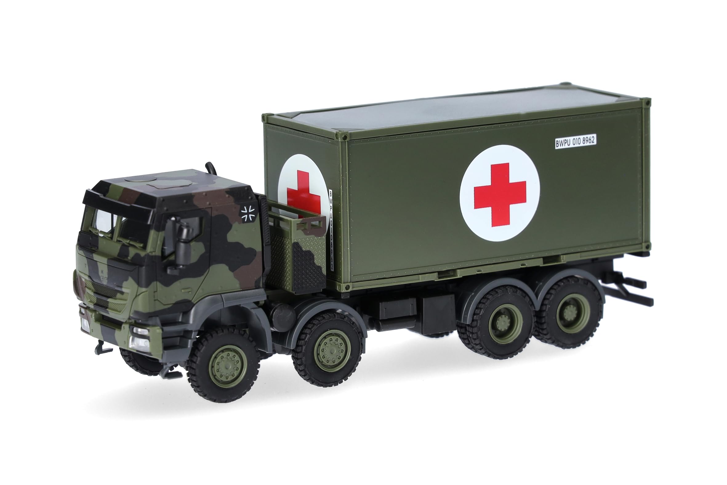 Herpa 747219-002 1:87 Iveco Trakker 8x8 Military Truck 20 ft Container