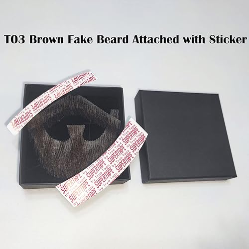 Miniatura 6 de Barba falsa realista entretenimientodramafiestapelícula, bigote falso pelo facial, barba falsa, pelo facial de cabra, pegado con adhesivo para una