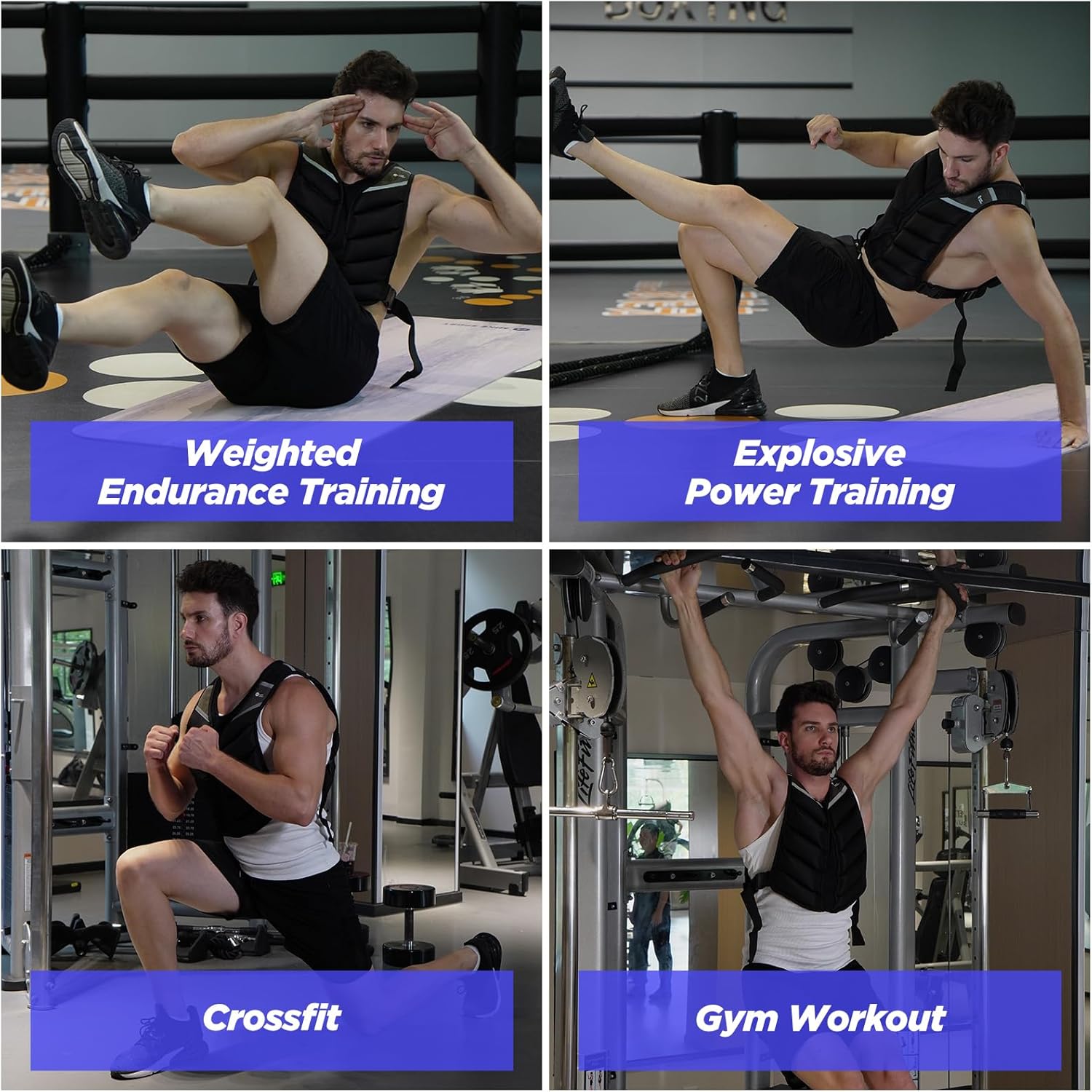 Weighted Vest,10lb/15lb/20lb Weight Vest with Reflective Stripe,Body Weight Vests for Men,Women Gym Home,Workout,Strength Training,Fitness,Running,Training Black 10LB image 6 of 7 B0CR5NYPZB