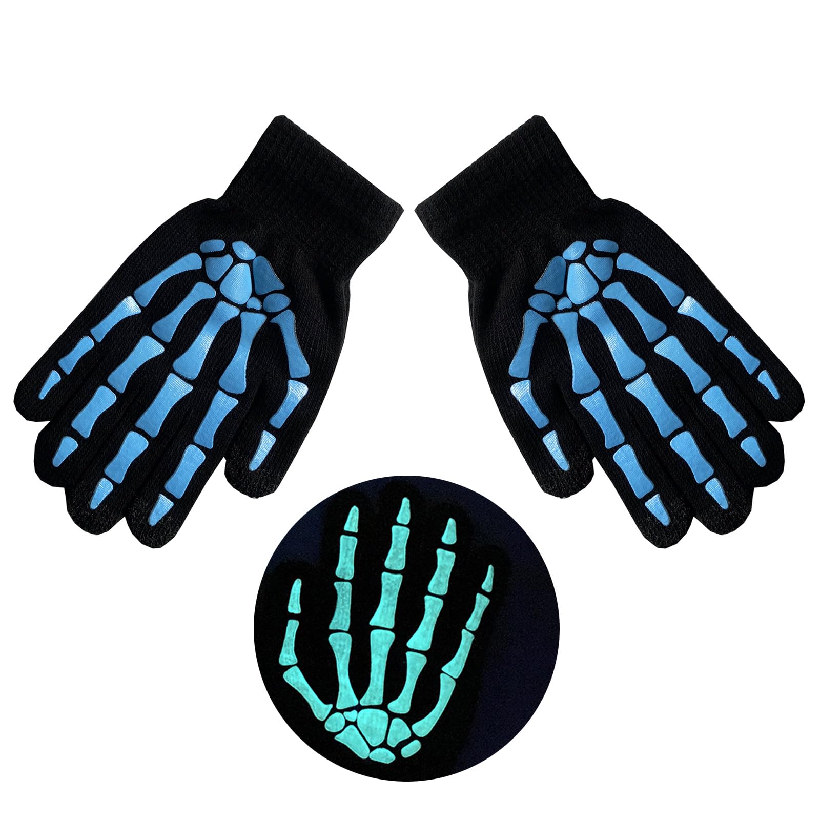 Halloween Skeleton Claw Gloves Cosplay Party Dress Up Festival Party Glowing Hand Warmers Full Finger Gloves