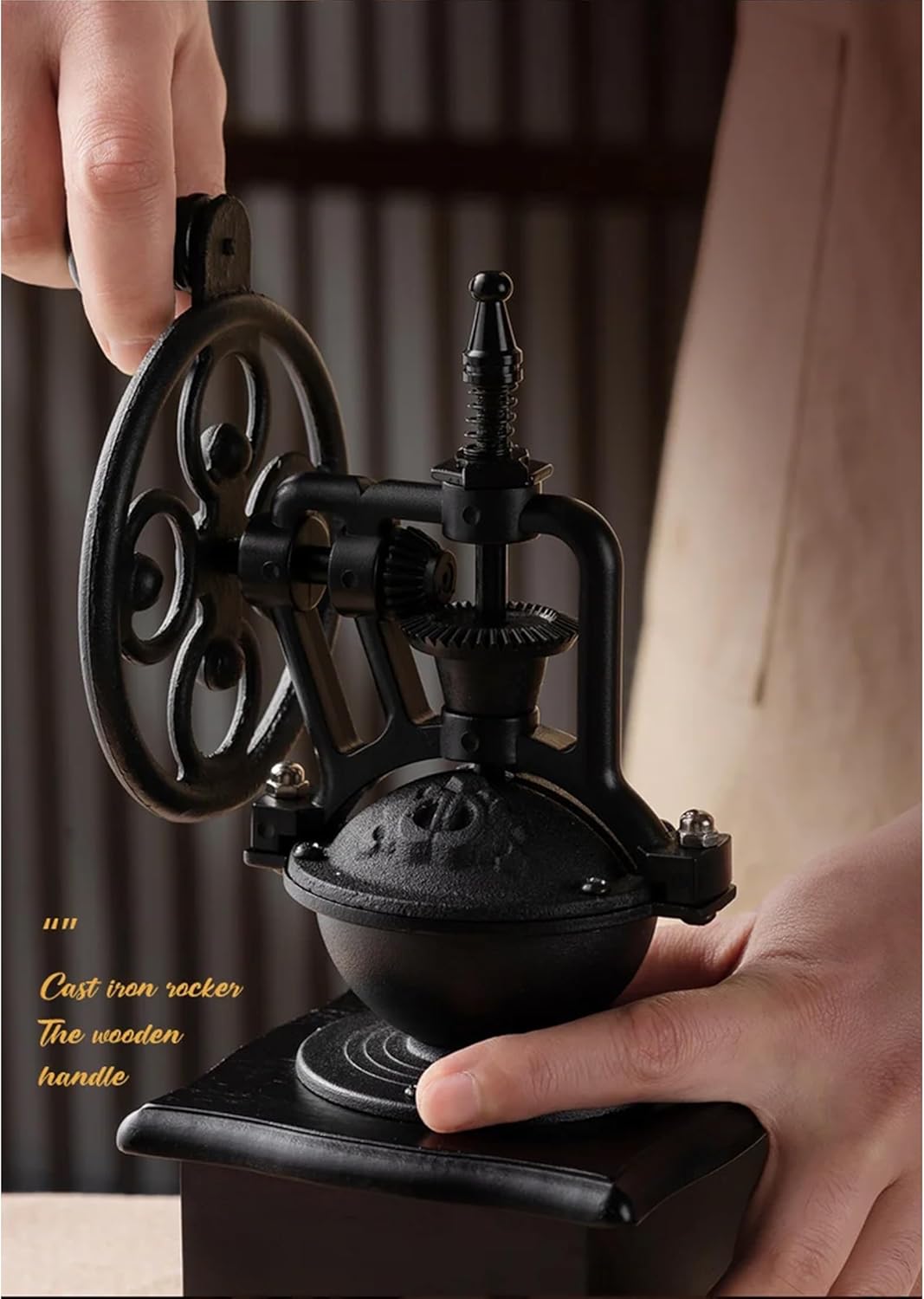 Home Portable Manual Coffee Grinder Hand Coffee Mill Portable Hand Crank Tools Coffee Bean Mill Grinding Coffee Maker Machine (A)