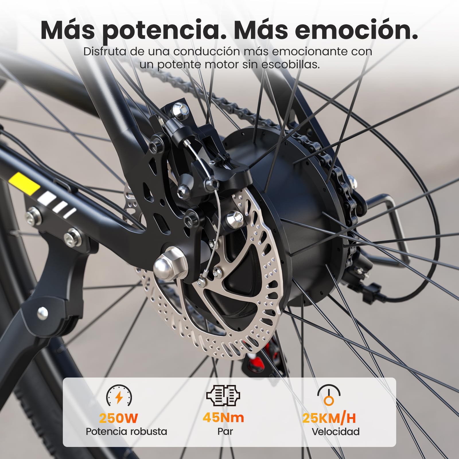 Touroll Bicicleta eléctrica, U1 26"/29", Autonomía de 65 km, Motor 45Nm, 13Ah Batería Desmontable, Bicicleta de montaña eléctrica