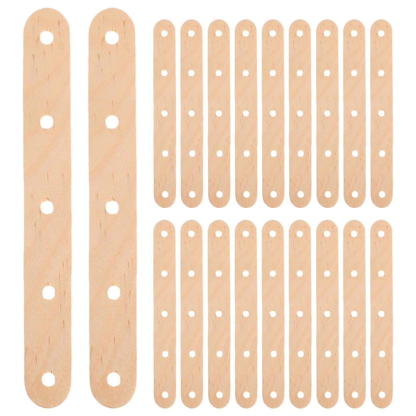 HOMSFOU Handwerksmaterial mit Löchern 500 Stück Beige Bastelstäbchen für Schule und Reisen Tragbar und Verschleißfest mit Glatter Polierter Oberfläche