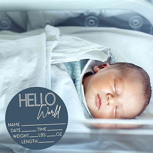 Miniatura 80 de Letrero de estadísticas de nacimiento para recién nacido, anuncio de nombre de bebé, accesorio de fotografía de Hello World Elephant Hospital