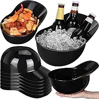 Vista 9 de Tanlade Casco de béisbol de plástico grande de 72 onzas, cuencos de béisbol, cuencos para aperitivos, helado, postre para trabajadores de Rojo