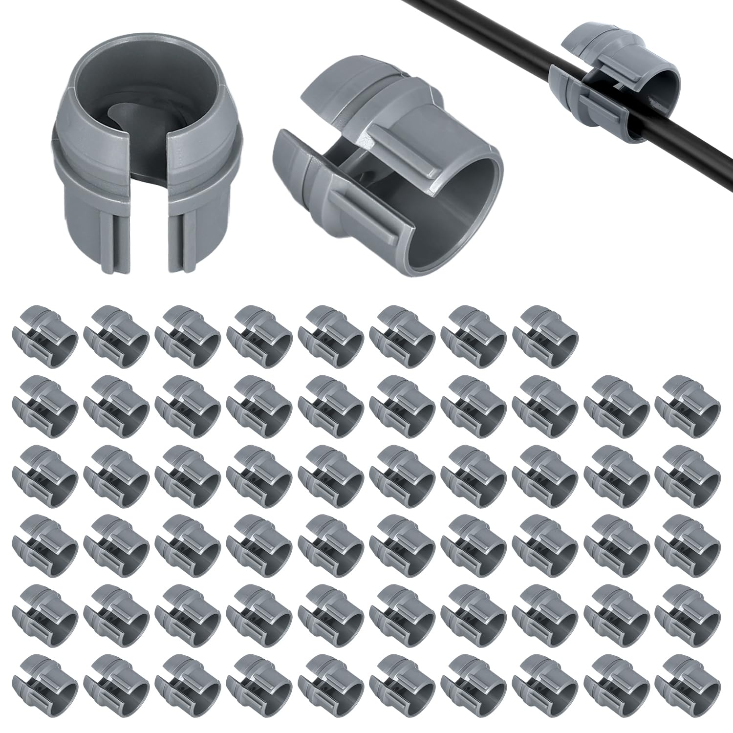 60pcs Non-Metallic Cable Connectors, 1/2 Inch Snap Style Installation Single Cable 14/2-10/3 AWG, Two Electrical Cables 14/2-12/2-14/3 AWG, ETL Certified