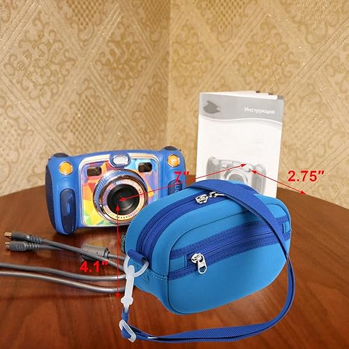 Miniatura 4 de Beautyflier Funda para cámara infantil VTech Kidizoom Duo Duo DXTwistPix Plus Selfie Creator Cam Crossbody bolsa para cámara para niños con correa