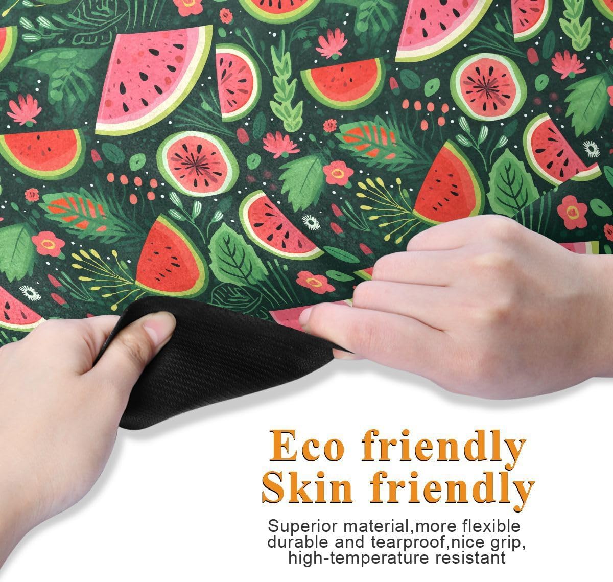 ALAZA Sliced Watermelon Palm Leave Yoga Mat Non Slip Fitness Exercise Mat, Workout Mat for Yoga, Pilates and Floor Exercises