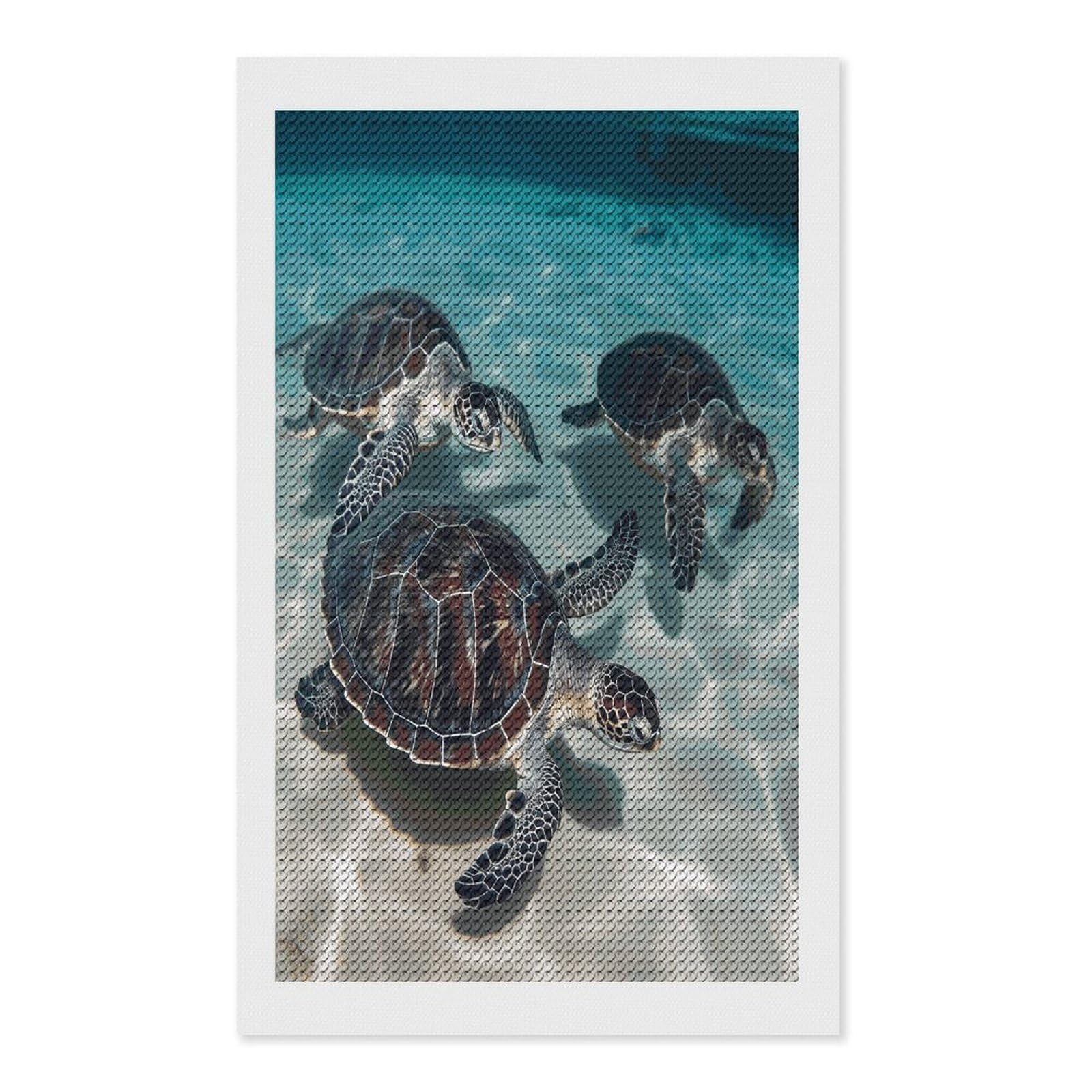 FekiLoot Sea Turtles Diamond Painting Kits for Beginners DIY Diamond Art Kits for Adults Full Drill Round Diamond Dot Gem Art Painting Fun DIY Crafts for Home Kitchen Wall Decor Gift 12"x20"