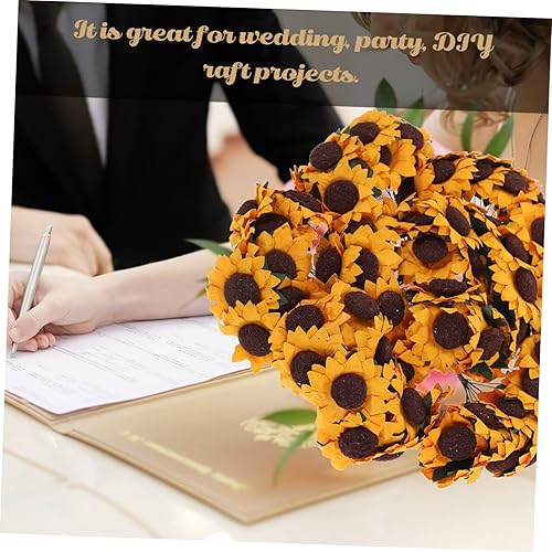 Miniatura 6 de 100pcs Flores Artificiales Ramo de girasol para el hogar boda decoración