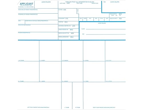 Best Fingerprint Cards Applicant FD-258 for Accurate Fingerprinting