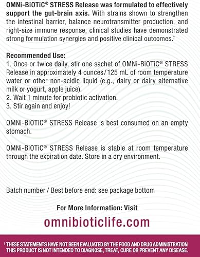 Miniatura 3 de Liberación del estrés - Probiótico clínicamente probado para el manejo del estrés y apoyo del eje cerebral intestinal - Probiótico para el estrés y