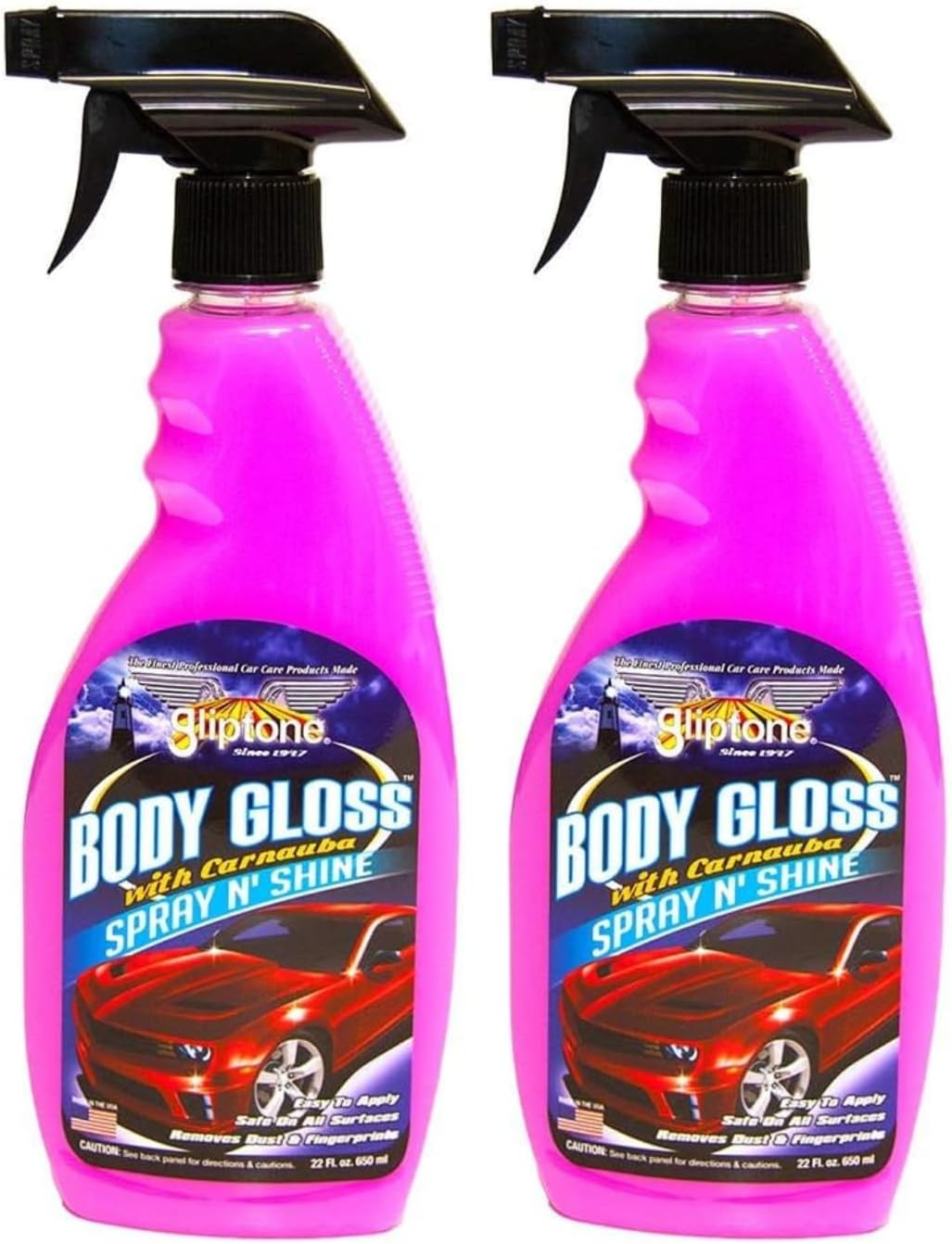 Professional Car Care Body Gloss with Carnauba Spray and Wipe, 22 fl oz Pack of 2