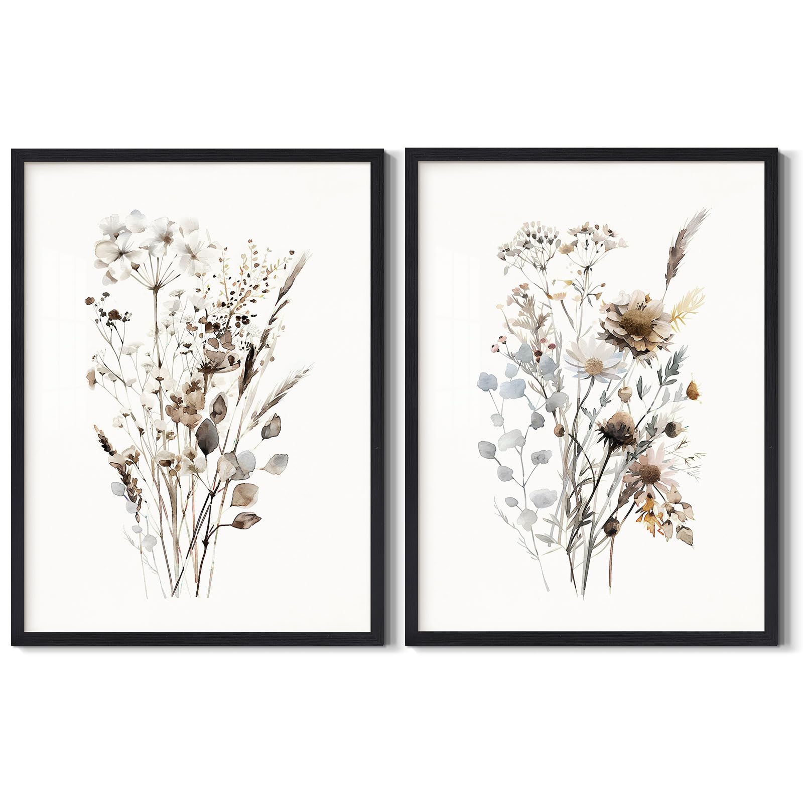 LHZSJWDCCR 2-Piece Watercolor Floral Wall Art