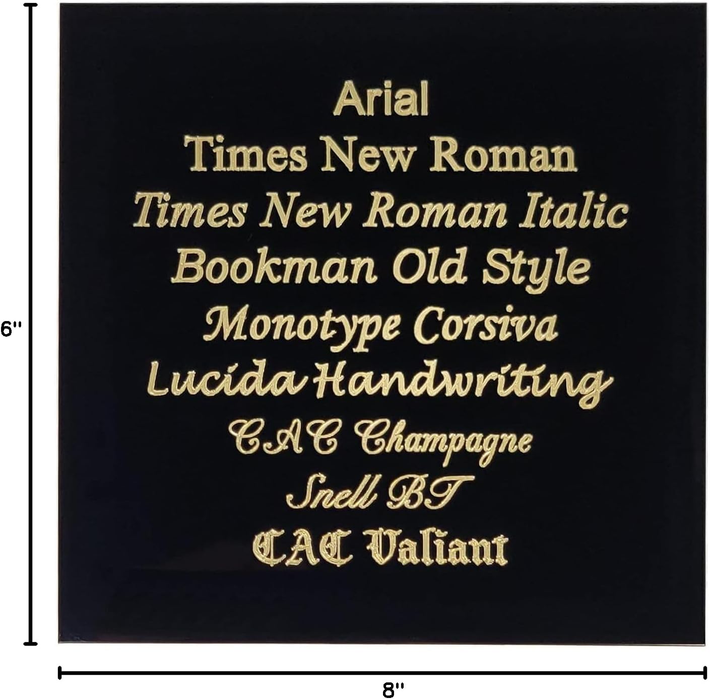Personalized Trophy Name Plates, Custom Brass Plaque Engraved Memorial Plaques, Flag Case, Pet Urn, Picture Frame, Art Tag, Tape or Screws (Custom up to 8" x 6", Black Brass (Gold Lettering))