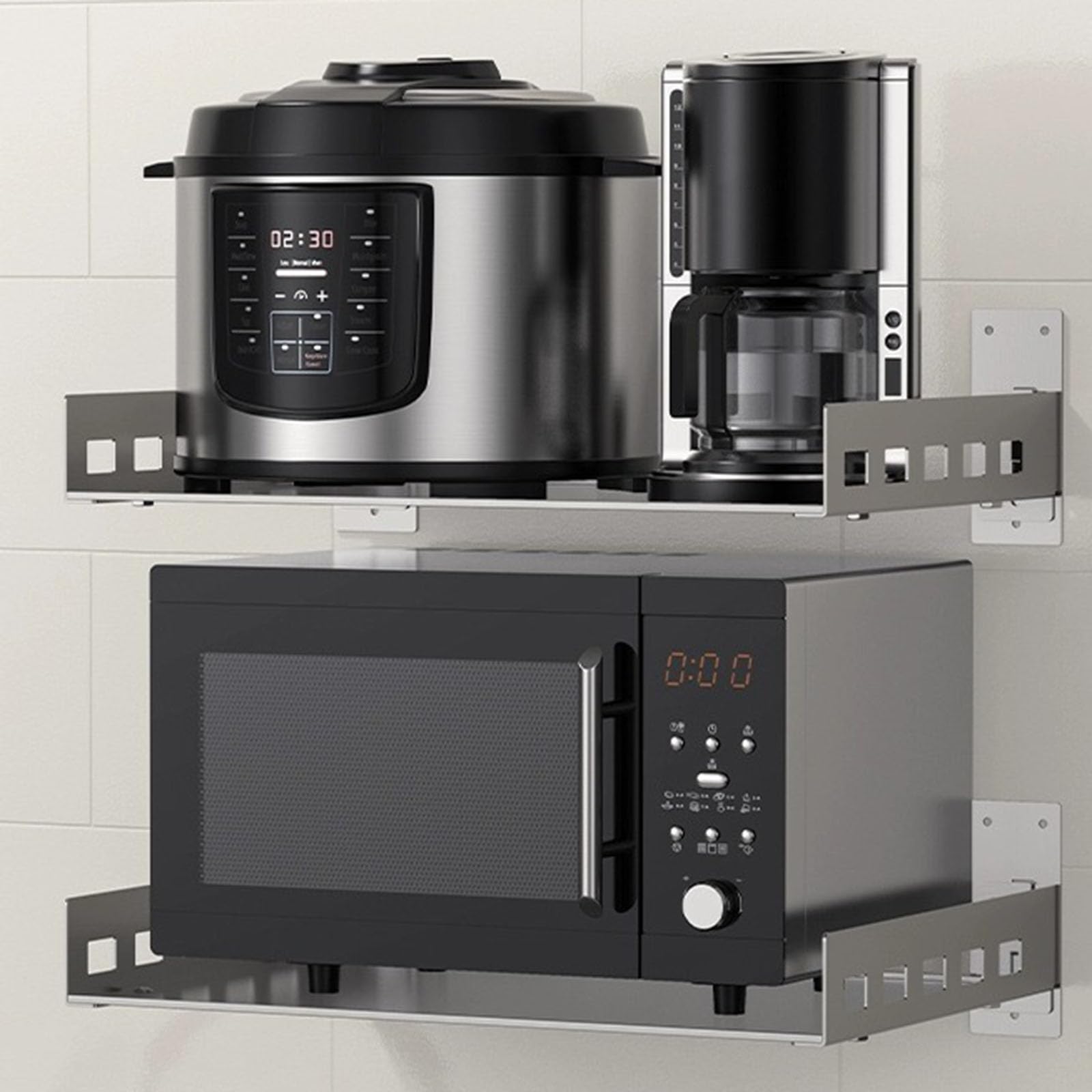 OWOHYG Heavy-Duty Stainless Steel Wall Shelf-Kitchen Rack For Microwave Oven*Appliances-Storage Solution For Home*Commercial Use.