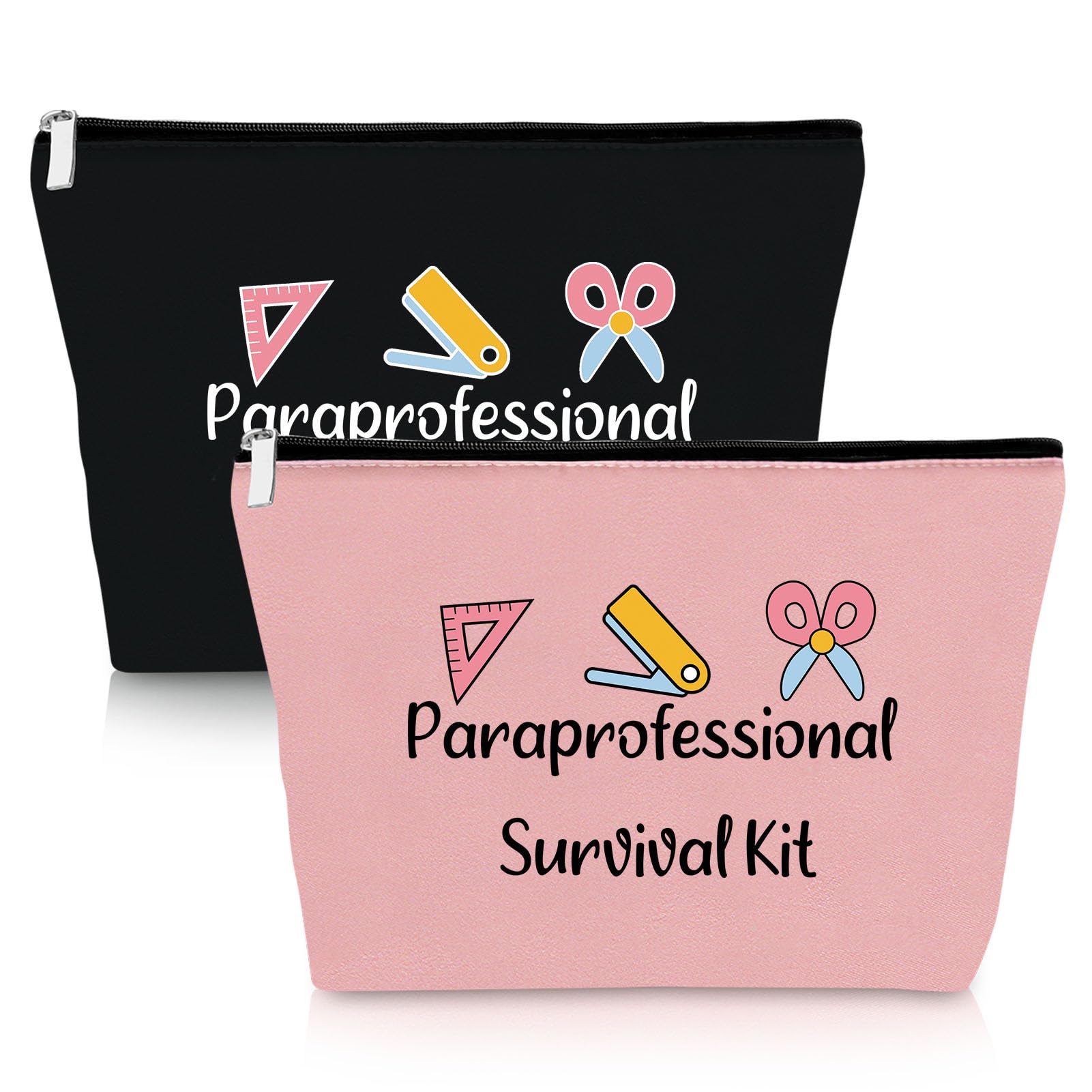 2 PCS Paraprofessional Appreciation Gift Makeup Bag Para Presents Teacher Paraprofessional Gifts Thank You Presents for Teacher Paraeducator 2 Pack