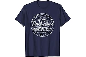 Vintage Long Board North Shore Surf Hawaii Beach Surfing T-Shirt