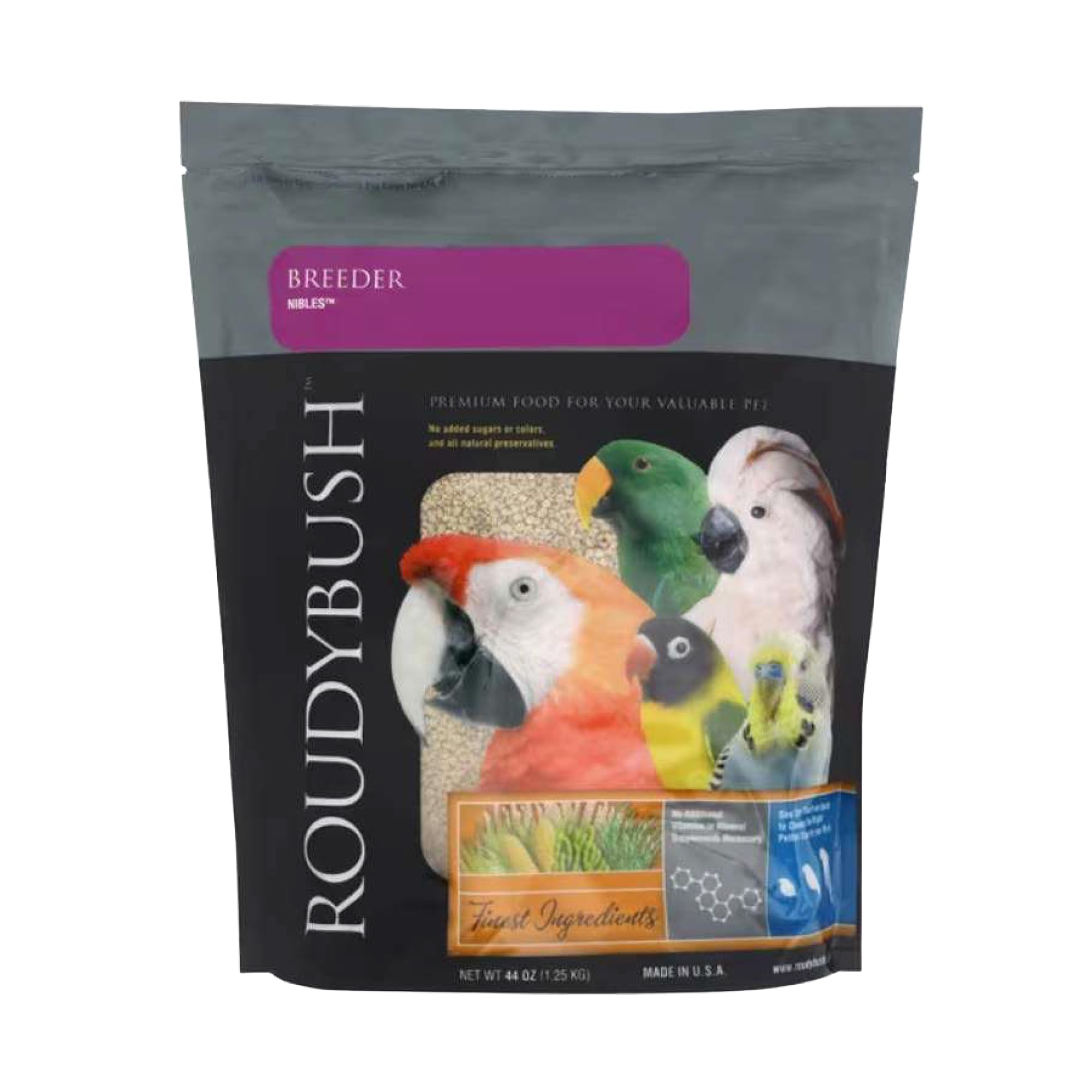 Roudybush Breeder Food for Breeding & Weaning Birds - Scientifically Formulated Bird Feed - Bird Food Pellets w/ Corn, Wheat, Soy & More - Nutritious