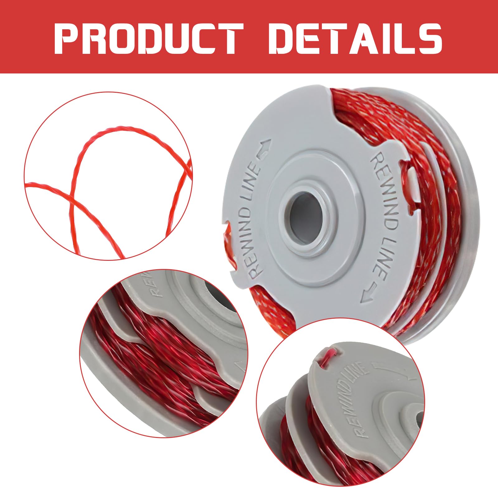4 PCS Strimmer Spool Compatible with Flymo, Contour xt Strimmer Spool, Strimmers Spools Line, Compatible with Fly mo Power/Mini/Trim Grass Trimmer, Standard 1.5mm Lawn Mower Replacement Spools — view 3