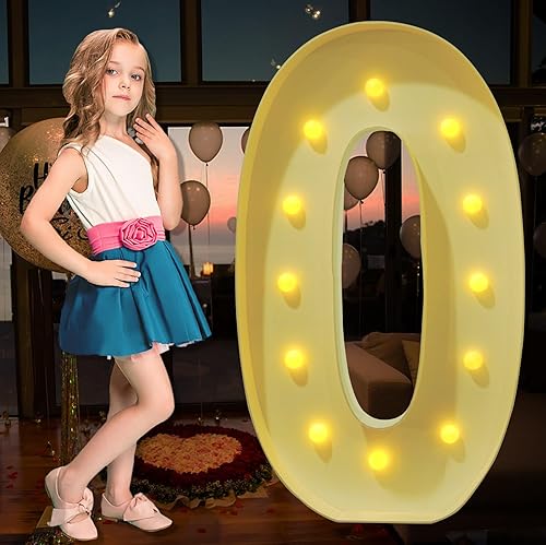 KALOR Números iluminados de marquesina de 4 pies, números de mosaico para globos, marco de globo número 2, número de cartón grande para decoración