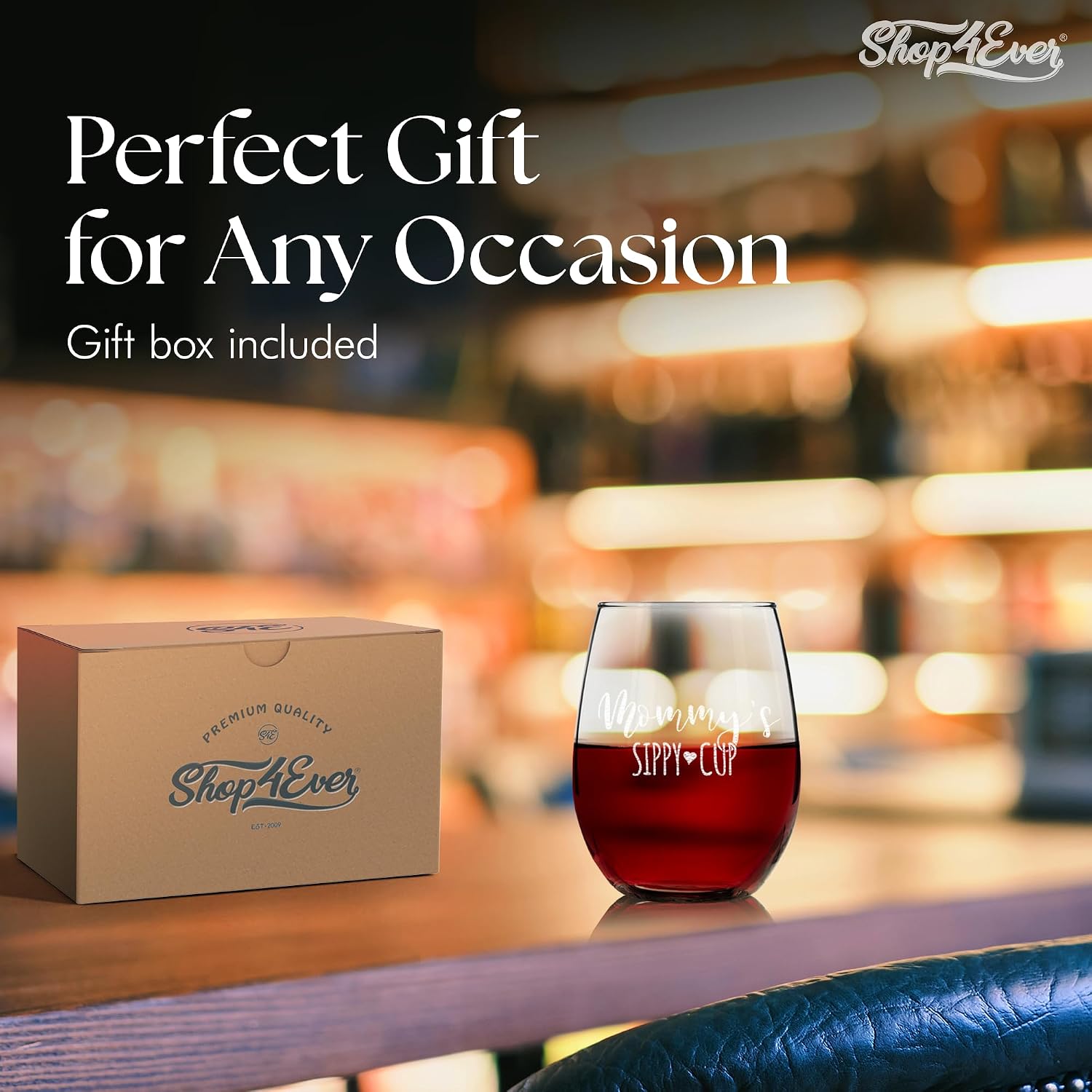 Mommy's Sippy Cup Engraved Stemless Wine Glass 15 Oz, Funny Mom Gift image 5