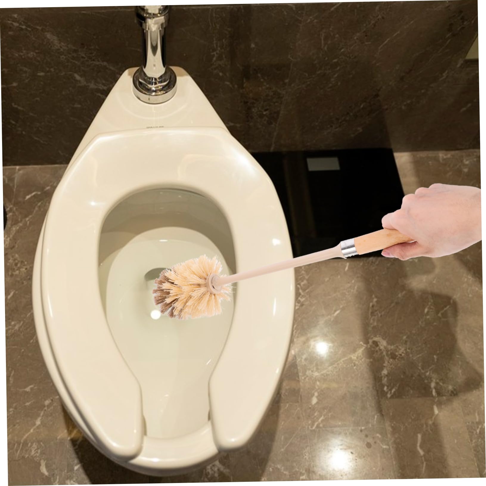 Cabilock Spazzola per Wc con Manico lungo Adatta per Pulizia del Bagno Non Danneggia la Superficie del Water Facil Usare Riporre Appendendola al Gancio per Bagni di Casa Hotel e Uffici