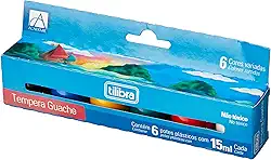 Tilibra - Tinta Guache 15ml 6 Cores Académie (Embalagem pode variar)