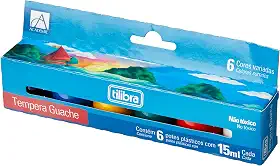 Tilibra - Tinta Guache 15ml 6 Cores Académie (Embalagem pode variar)