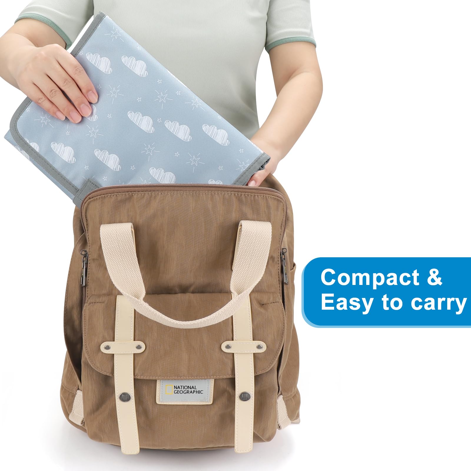 Accmor Cambiador de pañales portátil, impermeable, cambiador de pañales de viaje plegable para bebé, regalos esenciales para baby shower