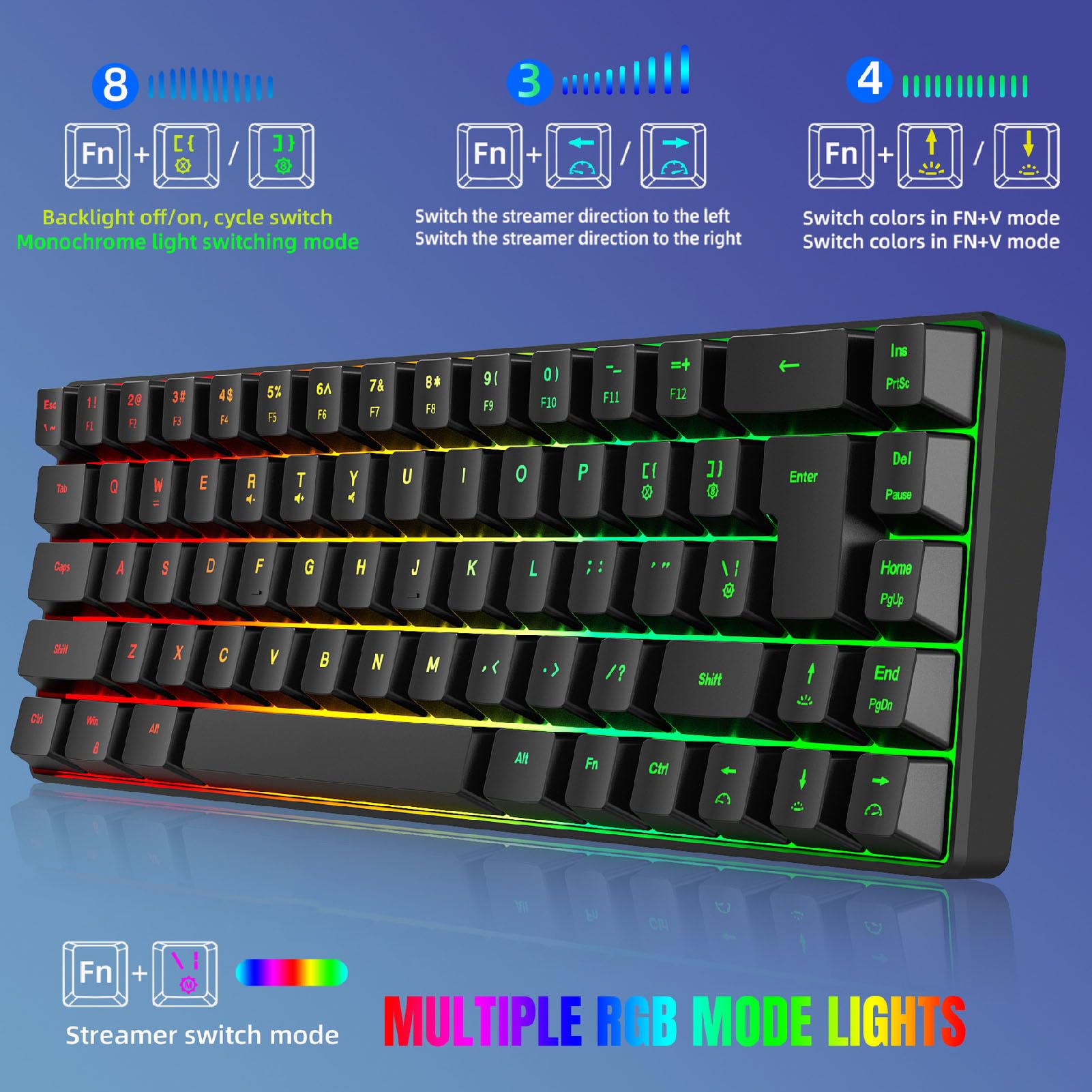 Amazon | V200 メカニカル キーボード、オフィス用コンパクト