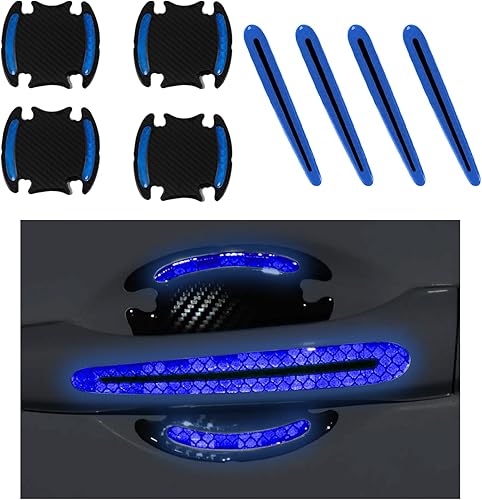 Augeny 4 protectores contra arañazos para manijas de puerta de automóvil, fibra de carbono 3D, antiarañazos, protector de pintura con tiras Augeny 4 protectores contra arañazos para manijas de puerta de automóvil, fibra de carbono 3D, antiarañazos, protector de pintura con tiras