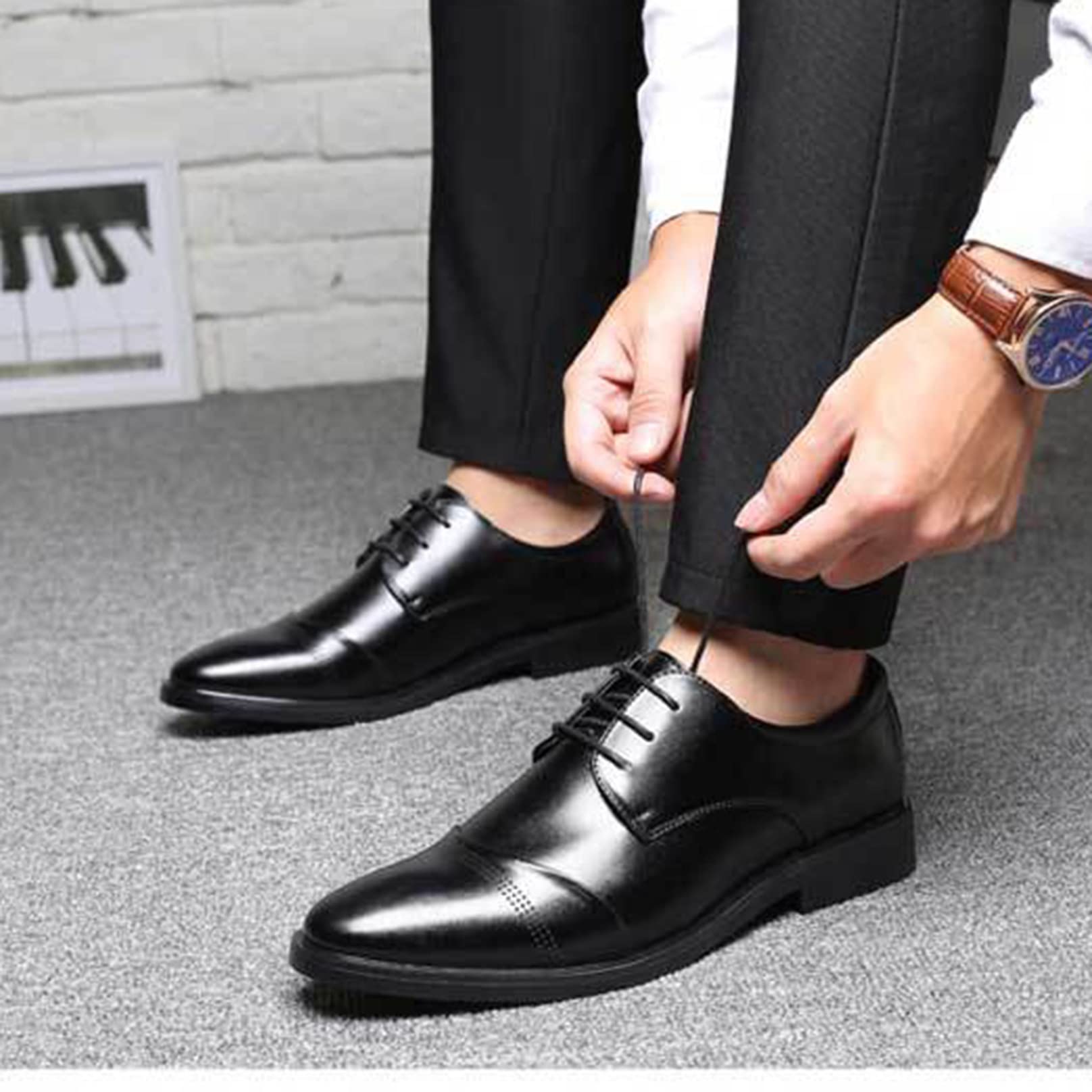 Scarpe in Pelle Formale per Uomo Affari Classici Oxford Uomini ragazzi Scarpe in Pelle Vestiti Regali San Valentino Scarpe Lacci Scarpe da Sposa