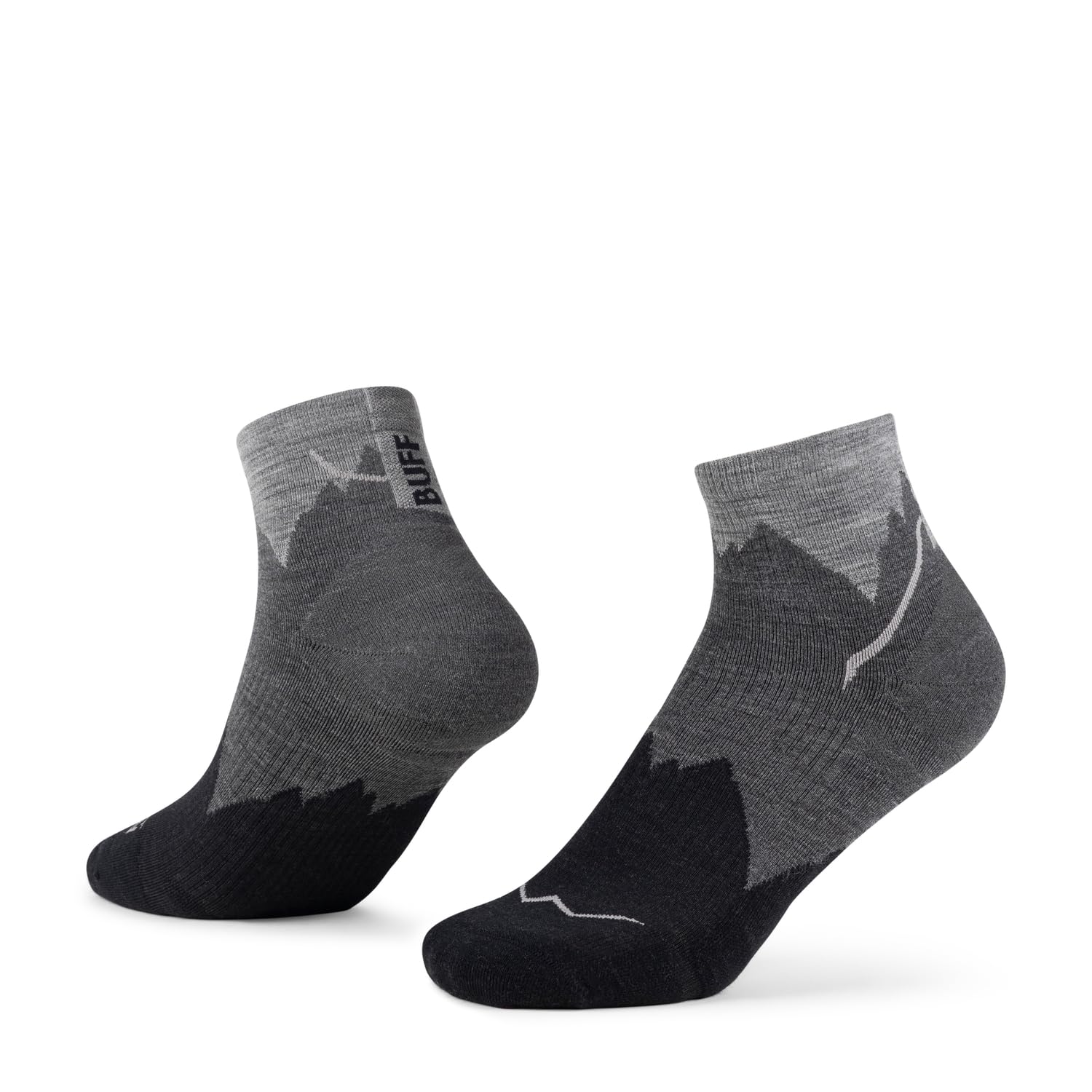 Buff®| Socks LW Merino Wool Quarter Lightweight, Hiking, Natural Durability, Comfortable, Padded XL Black