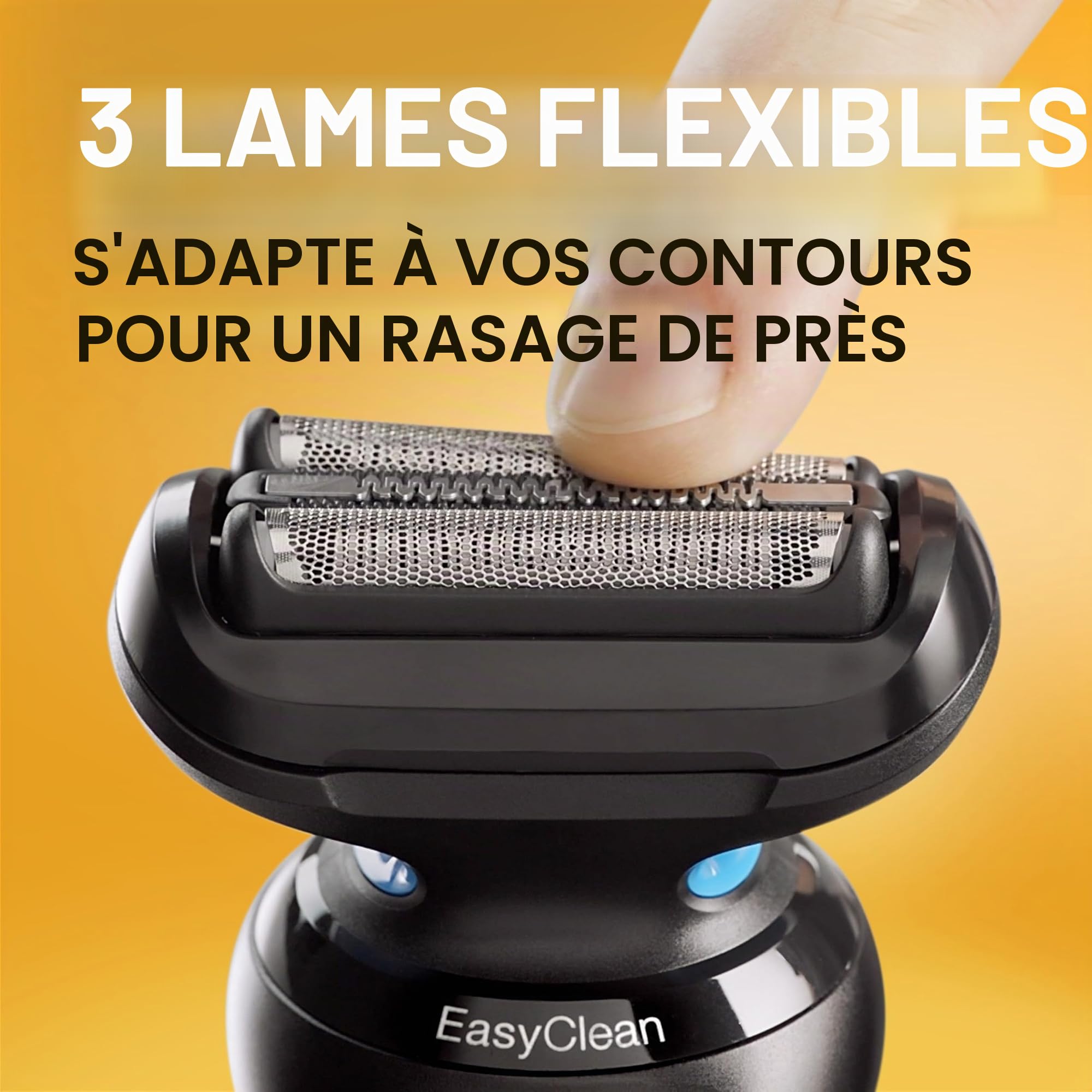 Braun Rasoir électrique pour homme, Series 5 5120s, rasage humide et sec, mode rasage turbo, rasoir en aluminium, conçu en Allemagne, avec tondeuse à barbe et pochette, bleu